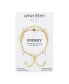 Gold Flash-Plated Genuine White Quartz Evil Eye Multi-Strand Adjustable Bolo Bracelet