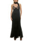 Women's Lace-Bodice Chiffon Ruffled-Hem Gown