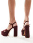 Mango strappy detail chunky platform in burgundy Бордовый, 40 - фото #3