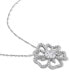 ფოტო #3 პროდუქტის Lab-Grown Moissanite Openwork Flower 18" Pendant Necklace (1-1/10 ct. t.w.) in Sterling Silver