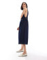 Фото #4 товара ASOS DESIGN denim drop waist maxi dress in indigo