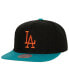 ფოტო #1 პროდუქტის Men's Black, Teal Los Angeles Dodgers Citrus Cooler Snapback Hat