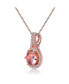 Фото #2 товара Sterling Silver 18K Rose Gold Overlay Champagne Cubic Zirconia Pendant