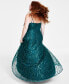Фото #4 товара Trendy Plus Size Glitter Mesh Gown, Created for Macy's