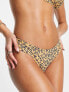 Volcom yess leopard cheeky brazilian bikini bottom in multi