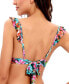ფოტო #2 პროდუქტის Women's Printed Ruffle-Strap Bralette Swim Top