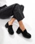 ASOS DESIGN Scribble chunky mid heeled loafers in black