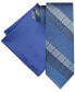 Men's Extra Long Ornate Block Tie & Solid Pocket Square Set