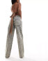 Фото #5 товара ASOS DESIGN embellished mid rise baggy boyfriend jean in sand wash