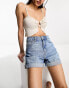 Фото #1 товара Mango denim mom shorts in mid blue