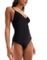 Фото #1 товара ASOS DESIGN Samantha plunge swimsuit with lace up side detail in black