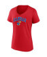 Фото #3 товара Women's Red Kansas Jayhawks Evergreen Campus V-Neck T-shirt