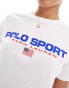 Фото #3 товара Polo Ralph Lauren Sport Capsule t-shirt with chest logo in white