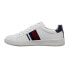Ben Sherman Hampton Stripe Lace Up Mens White Sneakers Casual Shoes BSMHAMPSV-1