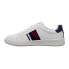 Фото #3 товара Ben Sherman Hampton Stripe Lace Up Mens White Sneakers Casual Shoes BSMHAMPSV-1