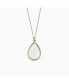 Dainty Stained Glass Tear Drop Necklace Antique Gold