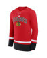 Фото #2 товара Men's Red Chicago Blackhawks Back Pass Lace-Up Long Sleeve T-shirt