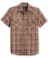 Фото #1 товара Men's Frontier Plaid Short Sleeve Button-Front Shirt