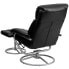 Фото #2 товара Contemporary Black Leather Recliner And Ottoman With Metal Base