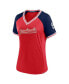 ფოტო #2 პროდუქტის Women's Red St. Louis Cardinals Glitz Glam League Diva Raglan V-Neck T-Shirt