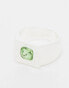 Фото #4 товара Topshop green stone silver signet ring