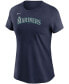 Фото #3 товара Women's Navy Seattle Mariners Wordmark T-shirt