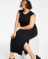 Фото #4 товара Trendy Plus Size Crewneck Sleeveless T-Shirt Dress, Created for Macy's