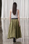 Zw collection creased skirt with a contrast waist
