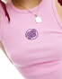 Santa Cruz ribbed vest with embroidered logo in pink