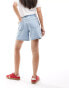 Фото #3 товара Abercrombie & Fitch Curve Love loose fit denim shorts in light blue wash