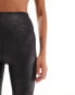 ASOS 4505 gym legging in cracked leather effect in black