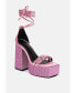 ფოტო #1 პროდუქტის FIRECROWN Women's Rhinestone Platform High Block Sandals