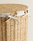 Fabric-lined laundry basket