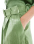 Фото #2 товара Mango linen co-ord shorts in light green