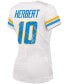 Фото #2 товара Women's Justin Herbert White Los Angeles Chargers Name Number V-Neck T-shirt