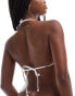 Фото #2 товара Cotton On triangle bikini top in white crinkle