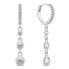 Sparkling silver earrings with clear zircons EA869W