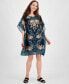 Фото #1 товара Women's Embellished Printed Caftan Dress, Created for Macy's