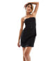 Фото #6 товара ASOS DESIGN bandeau tux mini dress with button detail in black