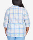 Фото #2 товара Plus Size Classic Pastels Cool Plaid Button Down Top