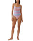 ფოტო #4 პროდუქტის Women's Glitter Ombre Thin-Strap Scoop-Back One-Piece Swimsuit