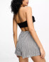 Фото #4 товара The Frolic bromine beach short co-ord in black and white textured gingham