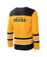 ფოტო #2 პროდუქტის Men's Gold, Black Boston Bruins Cross Check Jersey V-Neck Long Sleeve T-shirt