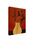 Pablo Esteban Yellow Vase with Leaves Canvas Art - 15.5" x 21"