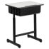 Фото #2 товара Student Desk With Grey Top And Adjustable Height Black Pedestal Frame
