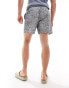 Pull&Bear mono printed swimshort in black