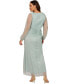 ფოტო #2 პროდუქტის Plus Size Metallic Mesh Bishop-Sleeve Gown