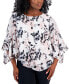 ფოტო #1 პროდუქტის Plus Size Scoop-Neck Tiered Ruffled Blouse