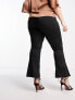 Фото #2 товара Vila Curve flared trousers with side split in black