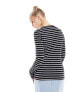 New Look long sleeve crew neck top in white stripe